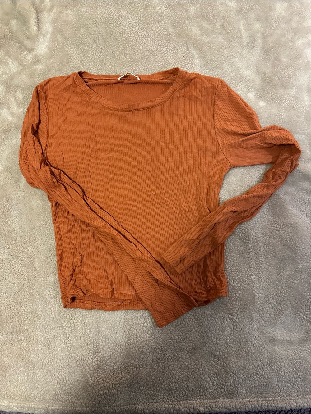 Active USA Ribbed Long Sleeve Top in Rust